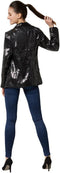 Dressforfun Paillettenjas - Damesjacket - Glinsterende pailletten - Zwart (L)