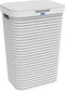 Rotho COUNTRY - Wasmand met Deksel - 55L - Wit