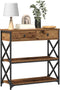 vidaXL - Console - Tafel - Oud - Hout - 75x28x75 - cm - Engineered - Hout - en - Staal