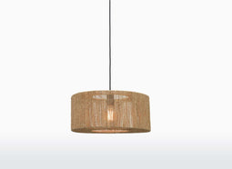 GOOD&MOJO Hanglamp Iguazu - Jute - Recht - Ø50cm - Scandinavisch,Bohemian - Hanglampen Eetkamer, Slaapkamer, Woonkamer