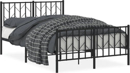 vidaXL - Bedframe - met - hoofd- - en - voeteneinde - metaal - zwart - 120x200 - cm
