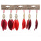Set van 6 veren kwasten - 15 cm - Traditional Red (6 stuks)