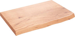 vidaXL - Wandschap - 60x40x(2-4) - cm - behandeld - massief - eikenhout - lichtbruin