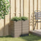 vidaXL - Plantenbakken - 2 - st - 30x30x60 - cm - poly - rattan - grijs