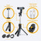 Studio ME - 3 in 1 Selfie Stick Tripod - Bluetooth Afstandsbediening - Uitschuifbaar tot 70 cm - Zwart