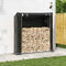 vidaXL - Haardhoutrek - met - regenhoes - 200x40x200 - cm - gegalvaniseerd - staal