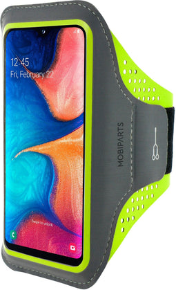 Mobiparts Comfort Fit Sport Armband - Samsung Galaxy A20e (2019) - Ademend materiaal - Neon Groen