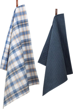 Ten Cate Theedoeken en Keukendoeken Set - Theedoeken en Handdoeken Set - Keukenset Theedoeken en Keukendoek - Keukendoek - Theedoek - 1x Keukendoek 50x50 cm - 1x Theedoek 60x65 cm - Katoen - Donkerblauw