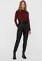 VERO MODA VMEVA MR LOOSE PAPERBAG COATED P GA NOOS Dames Broek - Maat M X L32 - High Waist - Strikdetail
