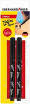 Eberhard Faber tattoo stiften - 2 stuks - zwart - met sjablonen - EF-559597