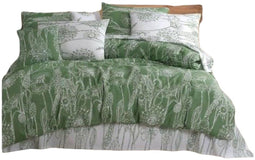 Dekbedovertrek set Groen - 3 Onderdelen - 100% Katoen - Bed van 200 cm (3 stuks)