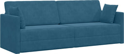 vidaXL - Vloersofa - Bed - 2-in-1 - Blauw - 213x144x60 - cm - Velours