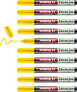 edding 51 EcoLine - lakmarker - waterbasis - laag VOS-gehalte - geel (10 stuks)