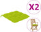 vidaXL - Stoelkussens - 2 - st - 40x40x7 - cm - oxford - stof - heldergroen