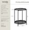 tectake® Oxford - Ronde bijzettafel - 2 afneembare dienbladen - Zwart