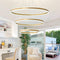 Ronde LED Moderne Hanglamp, 3 Gouden Ring Kroonluchter, Dimbaar Met Afstandsbediening 3000K-6000K Pl