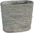 PTMD Yutto Grey Cement Pot Oval Jute Pattern L