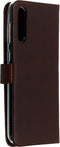 Selencia Hoesje Geschikt voor Samsung Galaxy A30s / A50 Hoesje Met Pasjeshouder - Selencia Echt Lederen Bookcase - Bruin