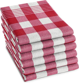 DDDDD Theedoek Block Red (6 stuks)