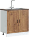 vidaXL - Spoelbakonderkast - Porto - 80x46x81,5 - cm - bewerkt - hout - oud - hout