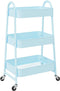 vidaXL - Opbergtrolley - 3-laags - 42x41,5x77 - cm - staal - blauw