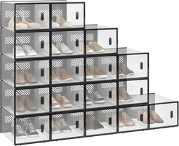 Woltu Schoenopbergboxen - Set van 18 - Stapelbaar - 35 x 25 x 19 cm (set van 18)