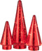 J-Line decoratie Kerstboom - glas - rood - large - LED lichtjes