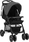 vidaXL - Kinderwagen - 2-in-1 - staal - donkergrijs - en - zwart