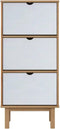 vidaXL - Schoenenkast - OTTA - 3 - lades - massief - grenenhout - bruin - en - wit
