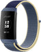 iMoshion Bandje Geschikt voor Fitbit Charge 3 / 4 - iMoshion Nylon band klittenband met design aansluiting - Blauw