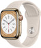 Apple Watch Series 8 - Smartwatch - 41mm GPS + Cellular RVS Sportbandje Goud (Beige)