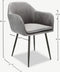 Furnicher Brando Eetkamerstoel - Fluwelen bekleding - Modern design - Stalen frame - Grijs fluweel - Zwarte poten