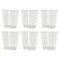 6x Stuks transparante waterglazen/drinkglazen streep relief 250 ml van glas - Keuken/servies basics
