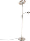 TRIO Leuchten Moderno - Vloerlamp met leeslamp - Dimbaar - H 195 cm - Staal