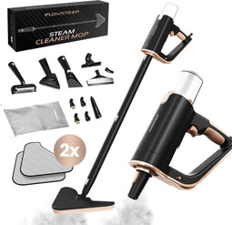 FLOWSTEAM® Luxe Stoomreiniger - 2-in-1 Stoomreiniger - 13 Opzetstukken - 120° Stoom - 5M Snoer (2 stuks)