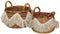 Furnilux Decoratieve Opbergmanden - Handgevlochten Bananenvezel Manden - Set van 2 - Boho Stijl met Schelpen en Raffia