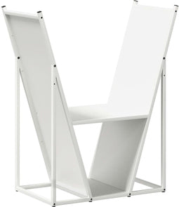 vidaXL - Brandhoutrek - 69,5x35x81 - cm - koudgewalst - staal - wit