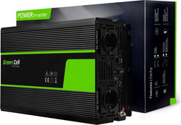 Green Cell - Omvormer 24V naar 230V - 1500W continu 3000W piek - Zwart