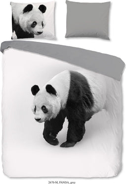 Pure Dekbedovertrek "panda" - Grijs - (240x200/220 cm) - Microfiber