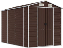 vidaXL - Tuinschuur - 191x300x198 - cm - gegalvaniseerd - staal - bruin