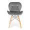 Fluwelen eetkamerstoelen grijs - Set van 4