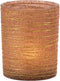J-Line windlicht Lijnen Glitter - glas - terracotta/goud - large - 2 stuks