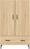 vidaXL - Hoge - kast - 69,5x31x115 - cm - bewerkt - hout - sonoma - eikenkleurig