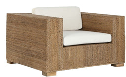 Home ESPRIT - Tuinstoel - Inclusief kussen - Wit Natuurlijk 117 x 92 x 65 cm