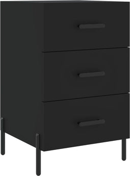 vidaXL - Nachtkastje - 40x40x66 - cm - bewerkt - hout - zwart