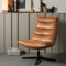 WOOOD Nika Draaifauteuil - Leerlook - Cognac - 92x65x92