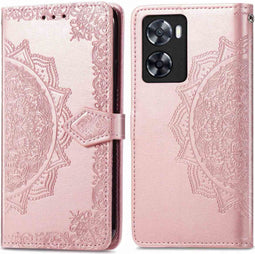 iMoshion Hoesje Geschikt voor Oppo A57s / A57 Hoesje Met Pasjeshouder - iMoshion Mandala Bookcase - Rosé Goud