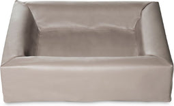 Bia Bed - Kunstleer Hoes - Hondenmand - Taupe - Bia-3 - 70X60X15 cm