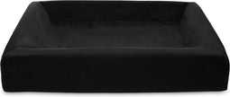 Bia Bed - Royal Fluweel Hoes Hondenmand - Zwart - Bia-4 - 85X70X15 cm