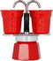Bialetti - Mini Express - Percolator - Aluminium - 2 kops - Rood - Inclusief 2 kopjes